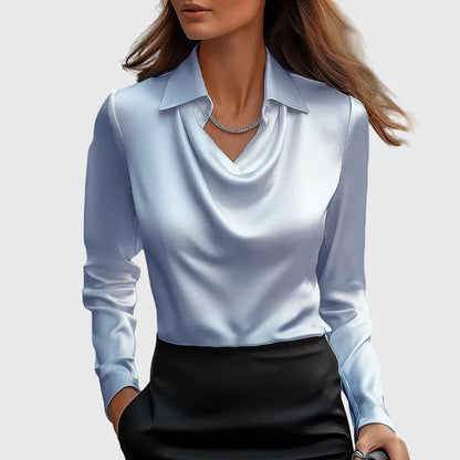 Brooklyn – Elegante blusa de satén brillante