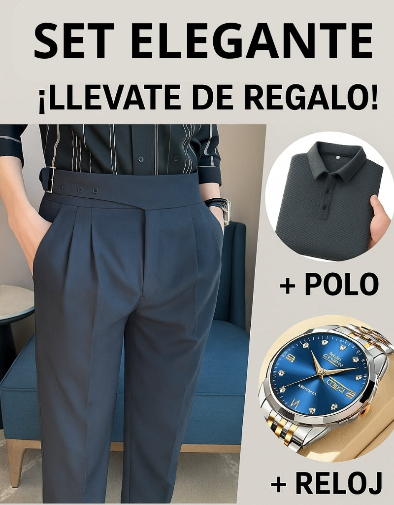 SET ELEGANTE™ PANTALON + POLO + RELOJ DE REGALO 🎁